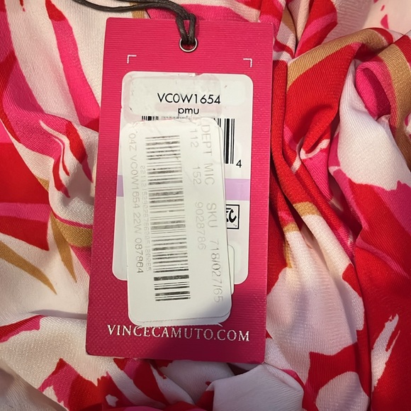 NWT Vince Camuto Women's Floral Printed Ity Maxi Dress in Pink Multi. - Picture 11 of 13